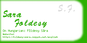 sara foldesy business card