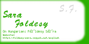 sara foldesy business card